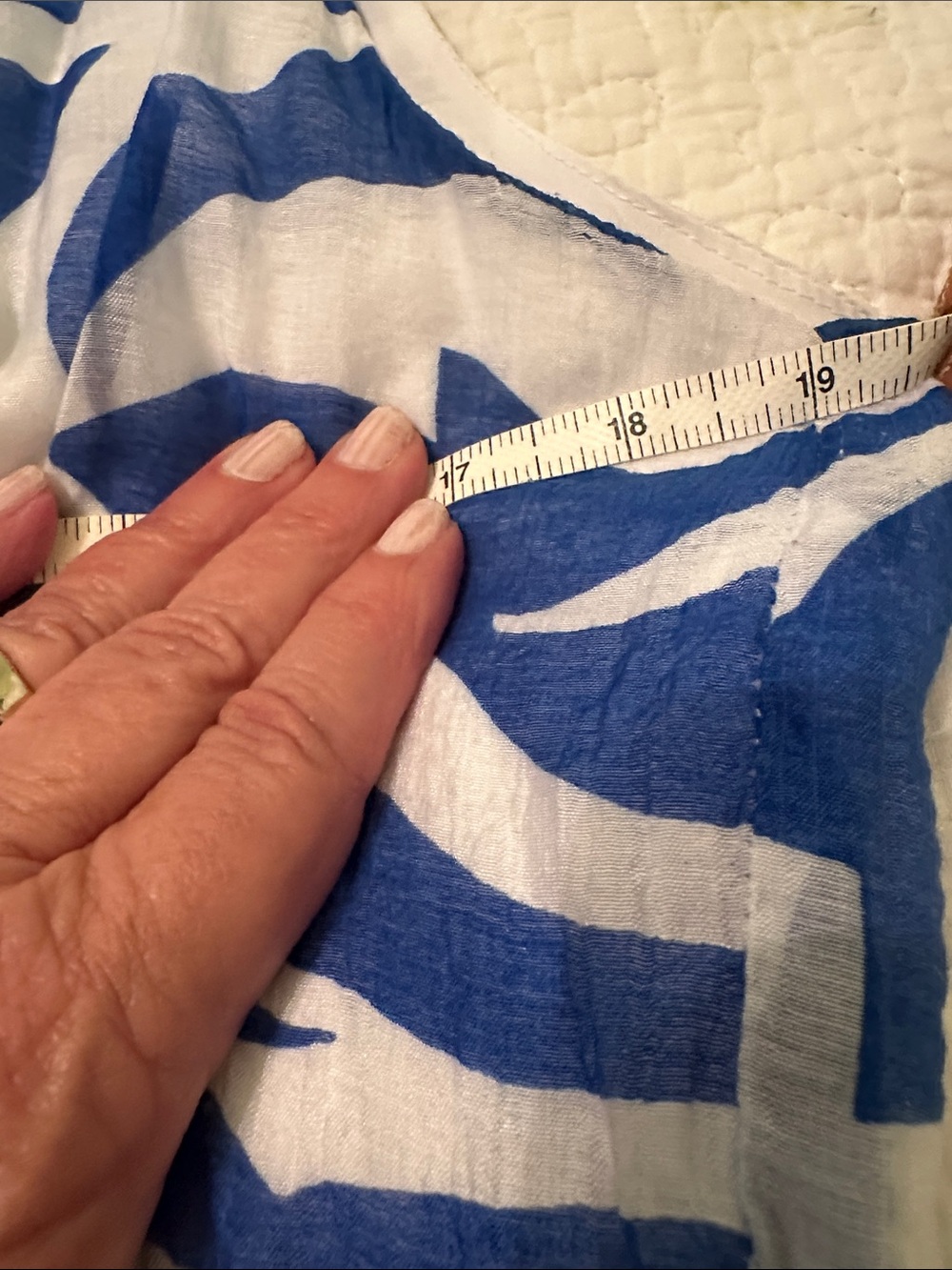MSK Blue & White Sleeveless Tiered Maxi Dress - Picture 6 of 7